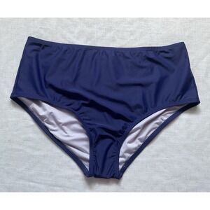 Cusphe Women's Navy Blue High Waist Swim Bottoms Size XL